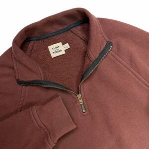 Flint Tinder Sweatshirt Mens Large Burgundy Midweight Half Zip Sweater Huckberry